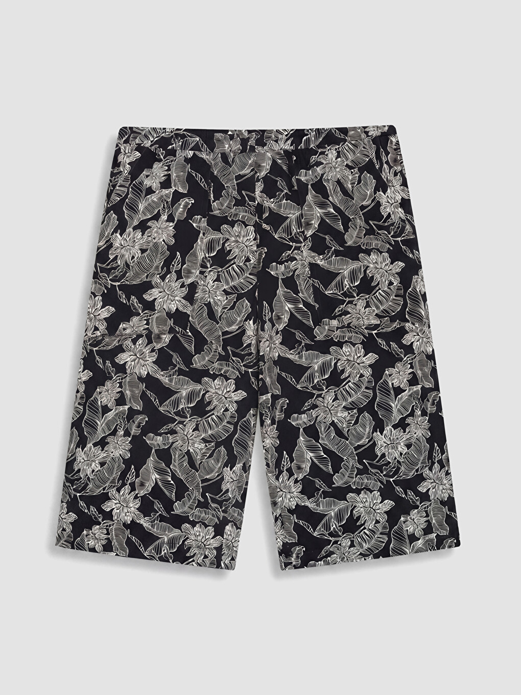 Elastic Waist Patterned Women's Shorts-6