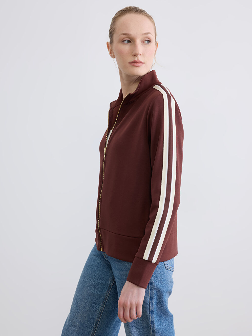 High Neck Soft Touch Women's Zippered Sweatshirt