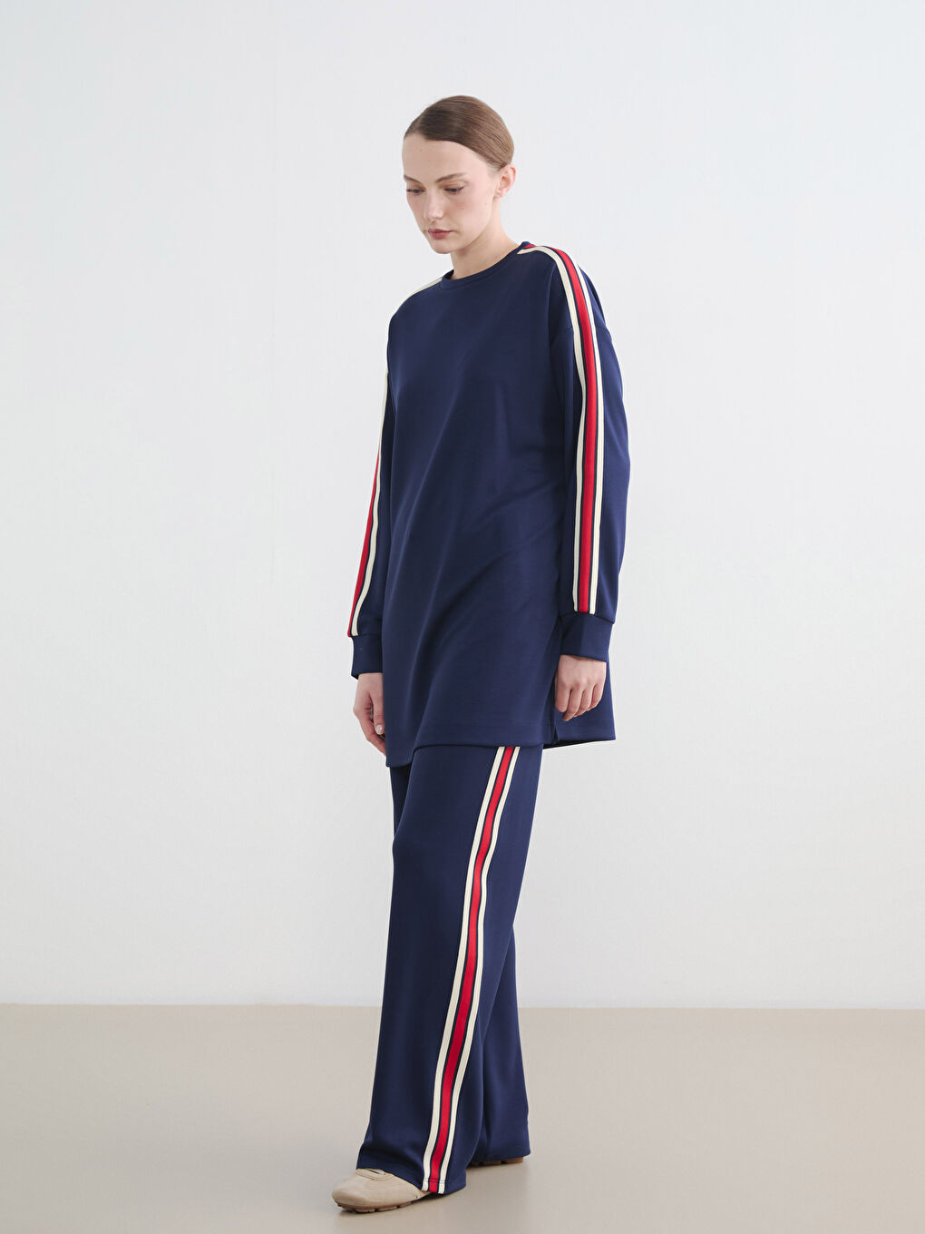 Sweatshirt-Tunika mit Rundhalsausschnitt in Oversize für Damen-1