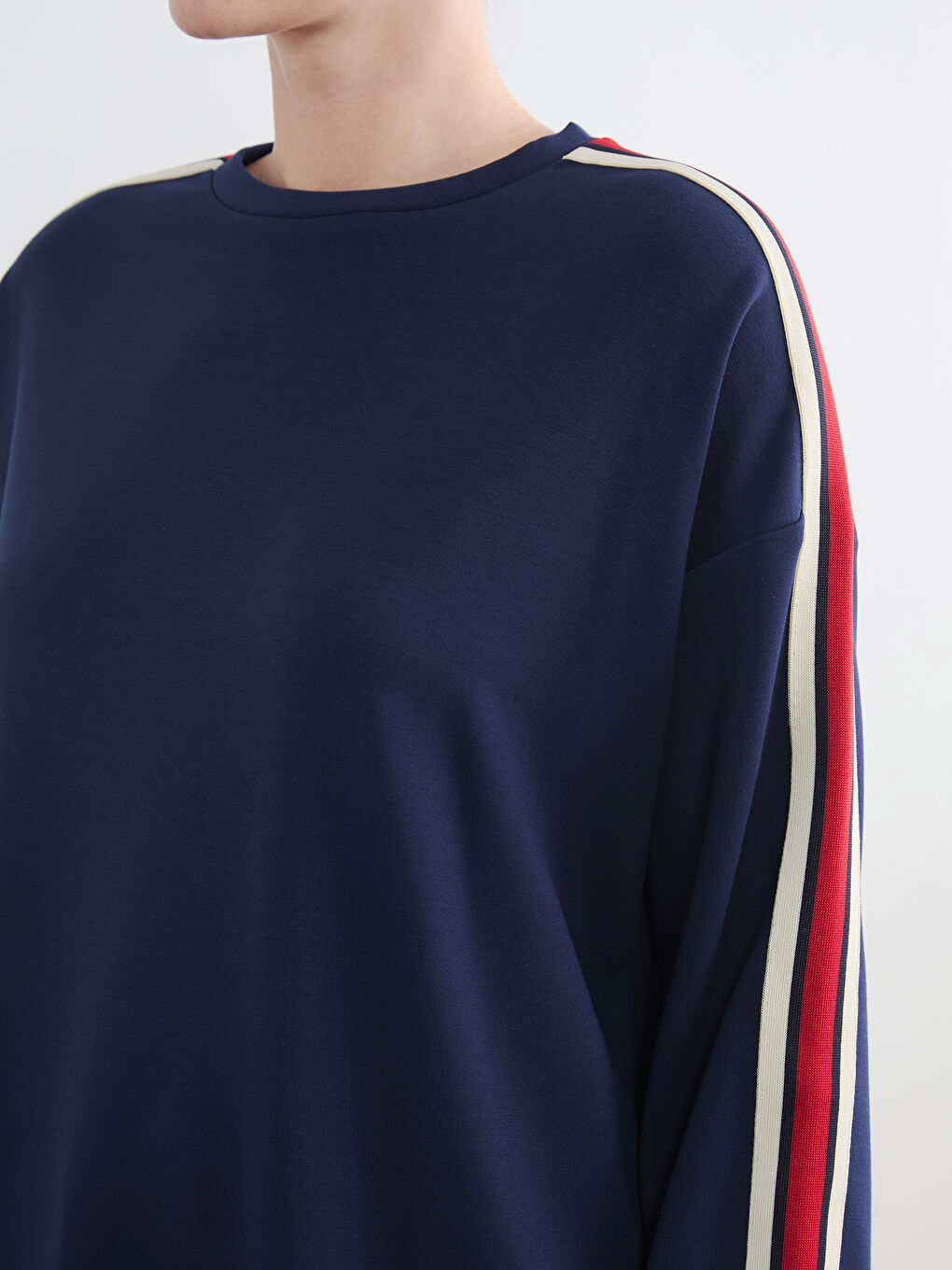 Sweatshirt-Tunika mit Rundhalsausschnitt in Oversize für Damen-2