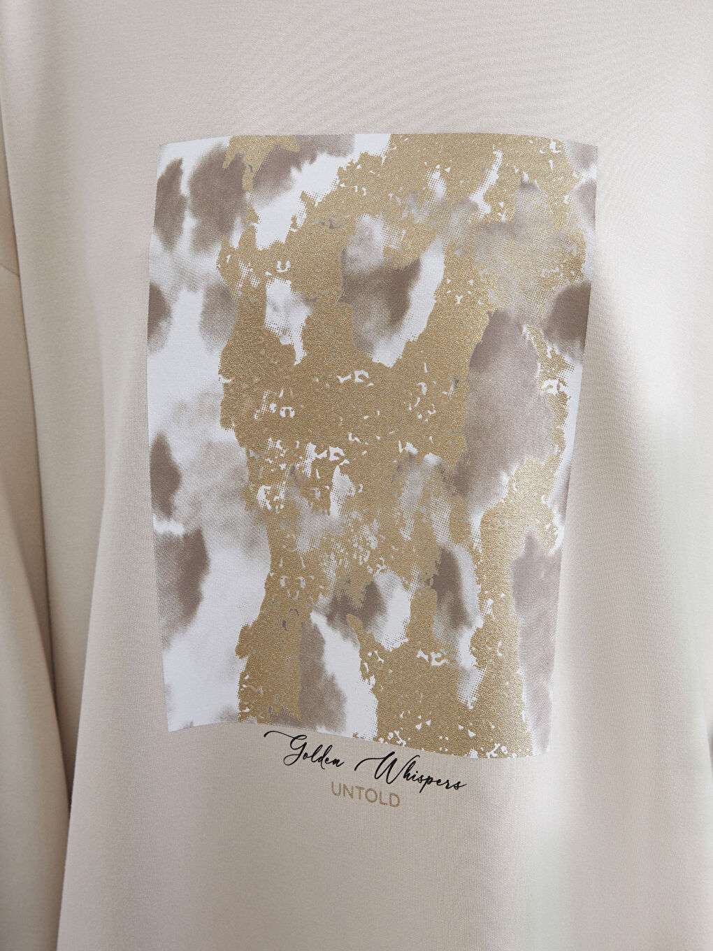 Gri Baskılı Soft Touch Oversize Kadın Sweatshirt Tunik-3