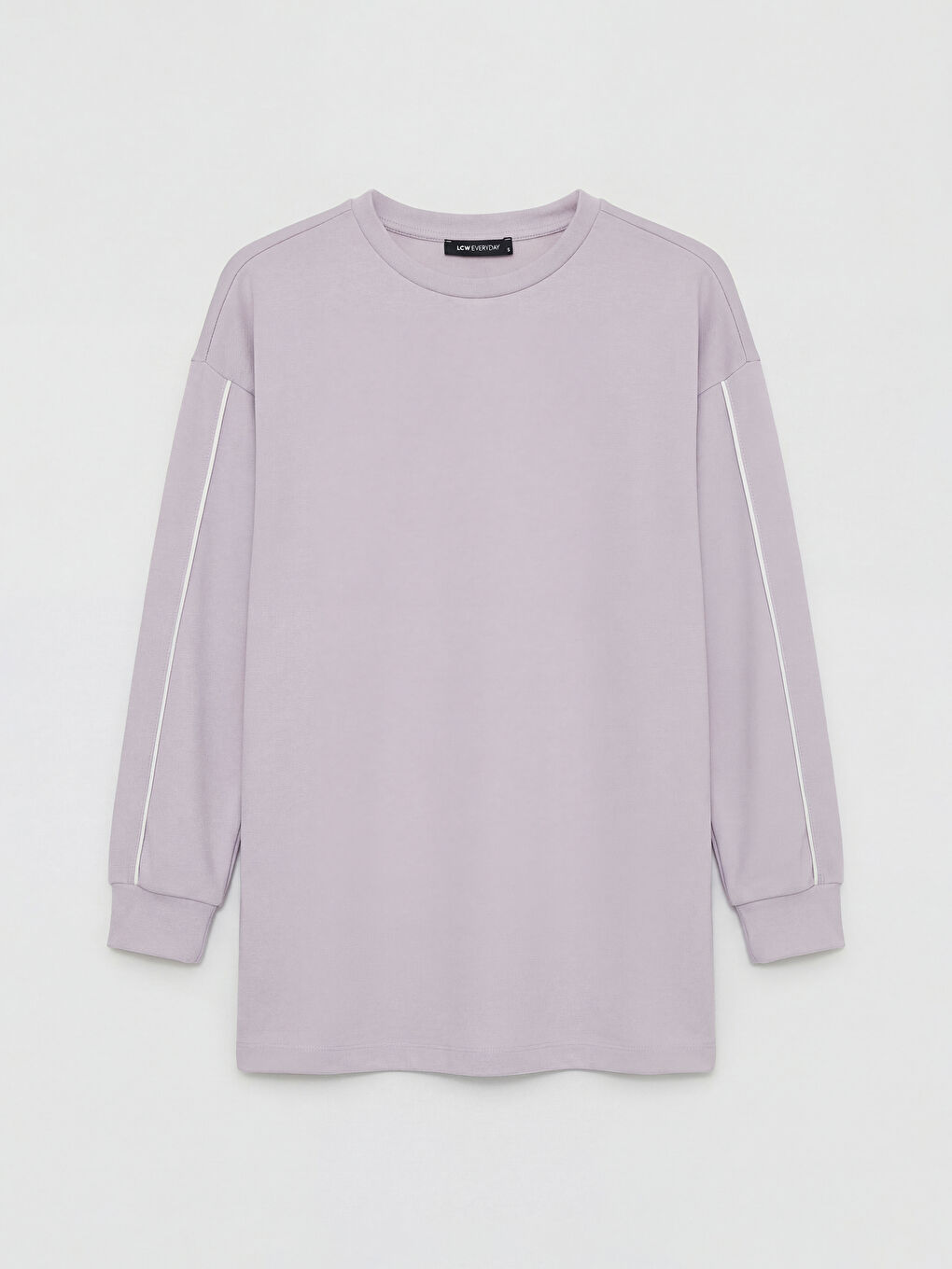 Lila Bisiklet Yaka Soft Touch Kadın Sweatshirt