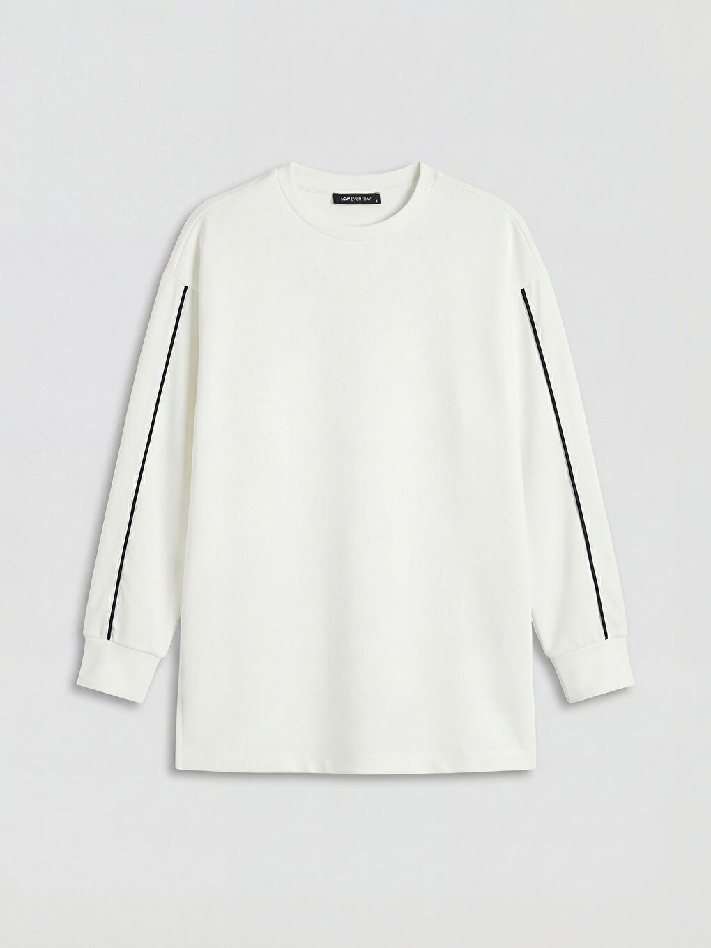 Ekru Bisiklet Yaka Soft Touch Kadın Sweatshirt