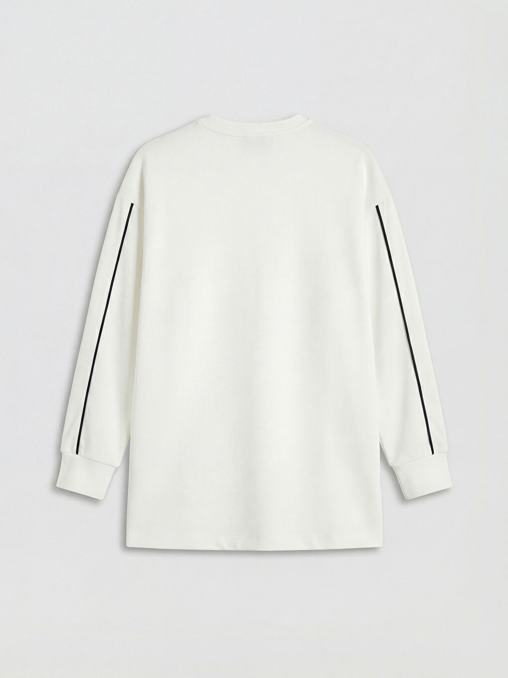 Ekru Bisiklet Yaka Soft Touch Kadın Sweatshirt-1