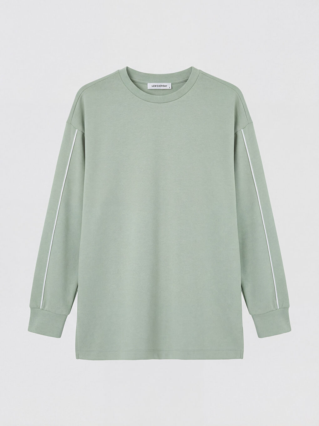 Yeşil Bisiklet Yaka Soft Touch Kadın Sweatshirt