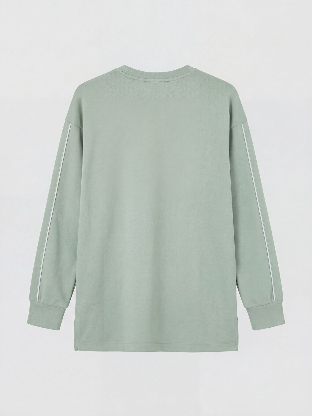 Yeşil Bisiklet Yaka Soft Touch Kadın Sweatshirt-1