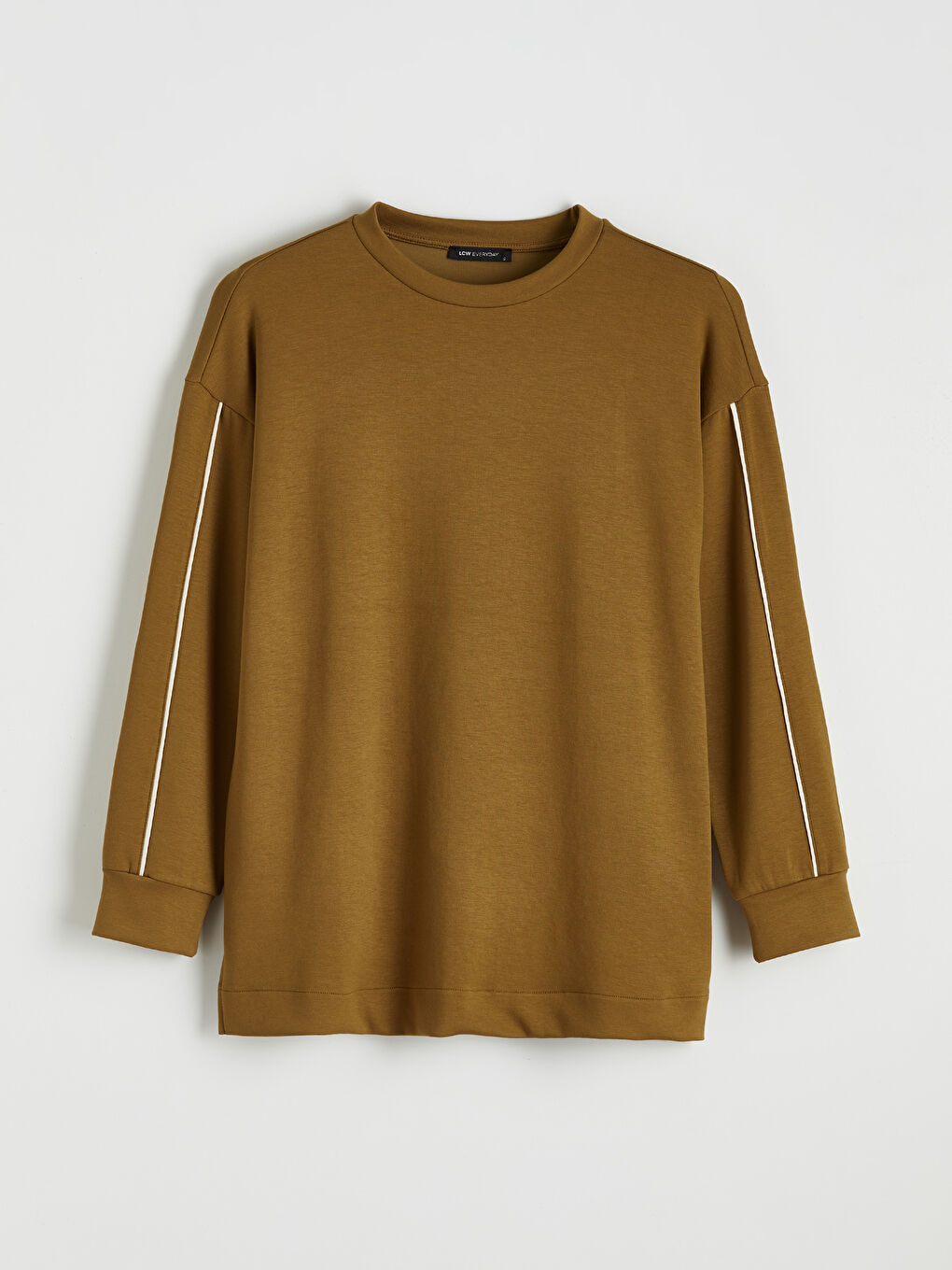 Yeşil Bisiklet Yaka Soft Touch Kadın Sweatshirt