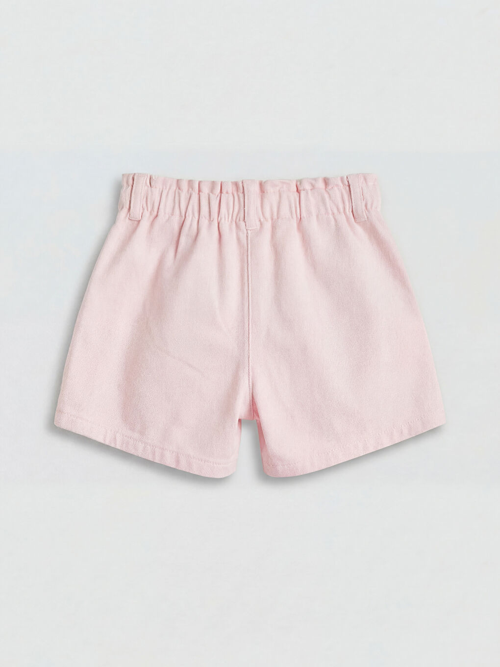 Pembe Taş İşlemeli Kız Çocuk Gabardin Şort-1