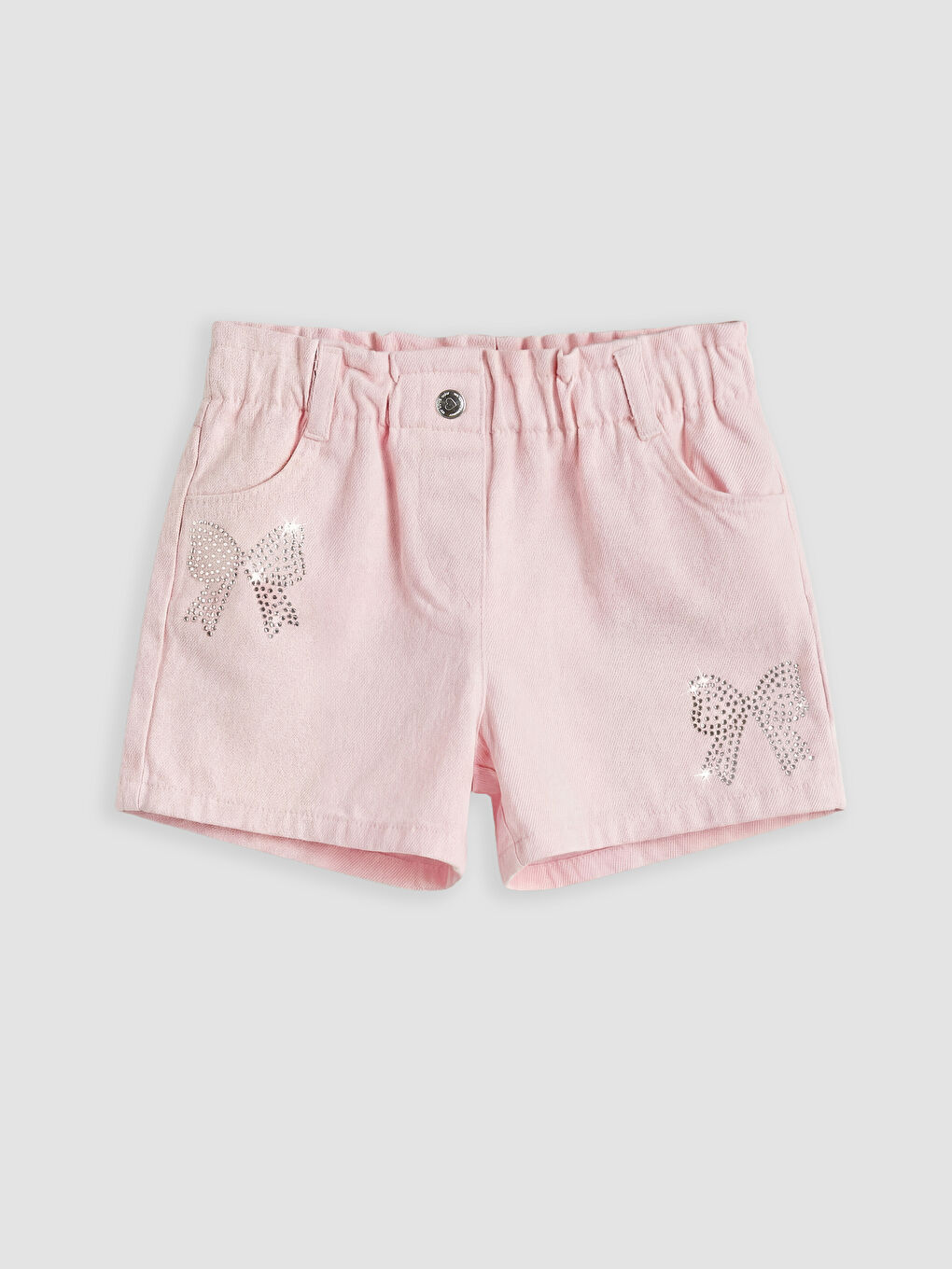 Mit Strasssteinchen verzierte Twill-Shorts für Mädchen-1