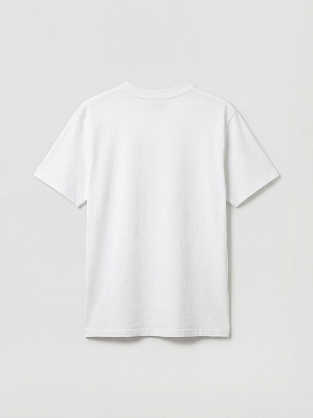 Ekru Bisiklet Yaka Baskılı Kadın Tişört-1