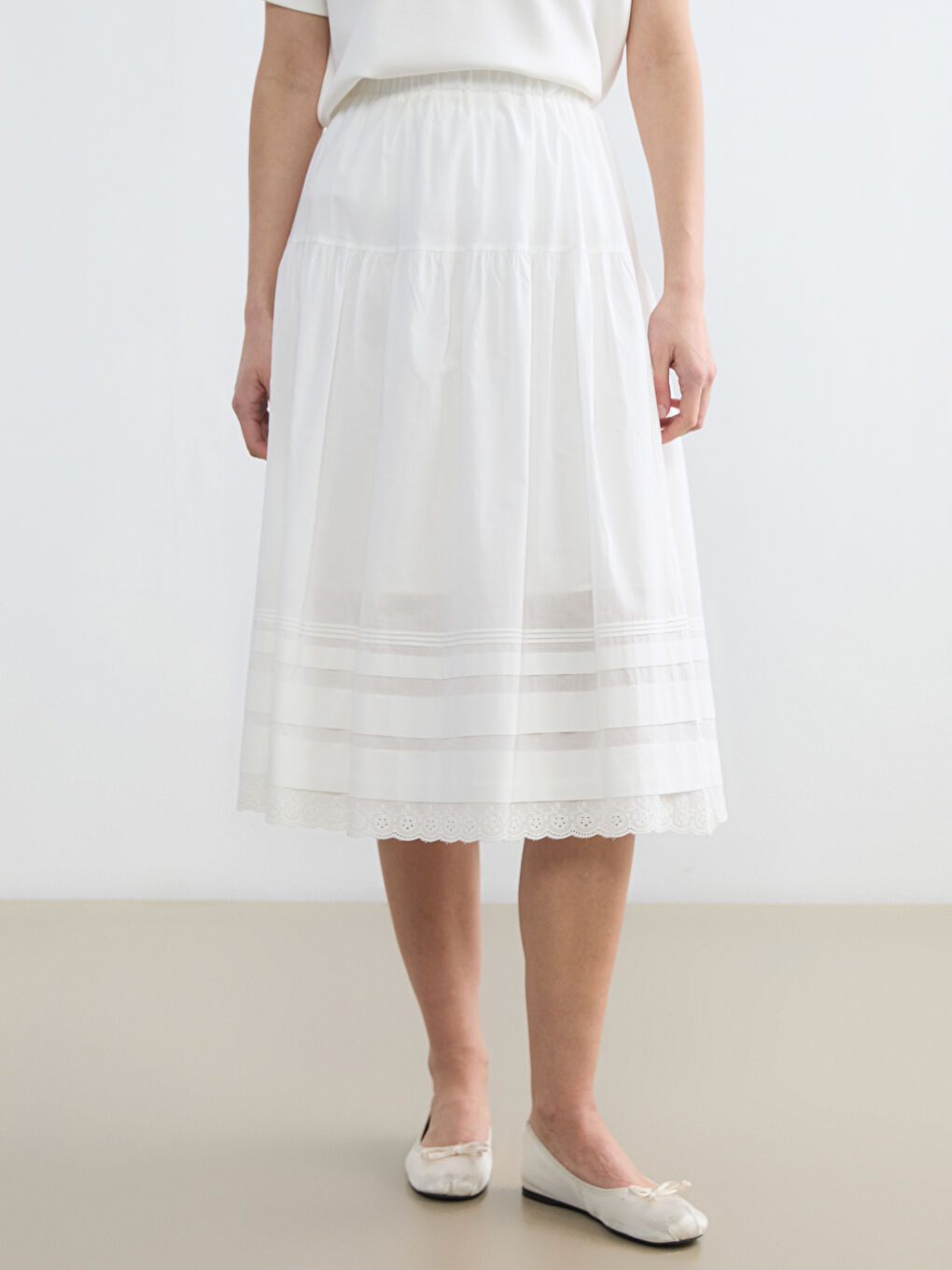 Ženska suknja sa elastičnim strukom i širokim krojem-1