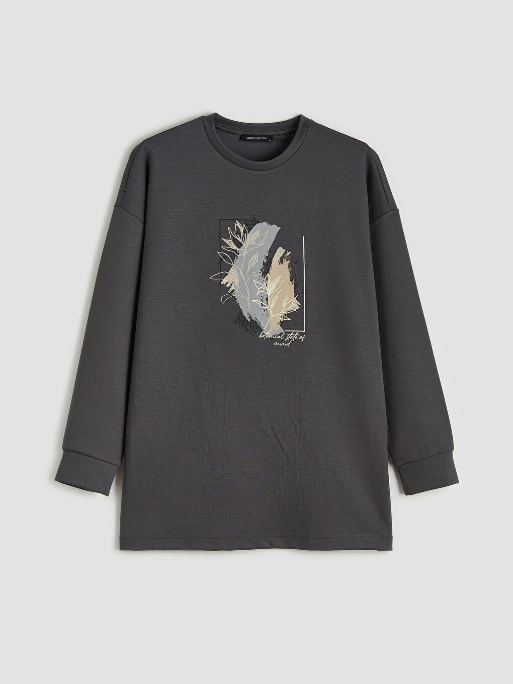 Gri Soft Touch Oversize Kadın Tişört