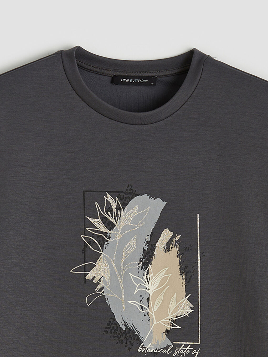 Gri Soft Touch Oversize Kadın Tişört-1