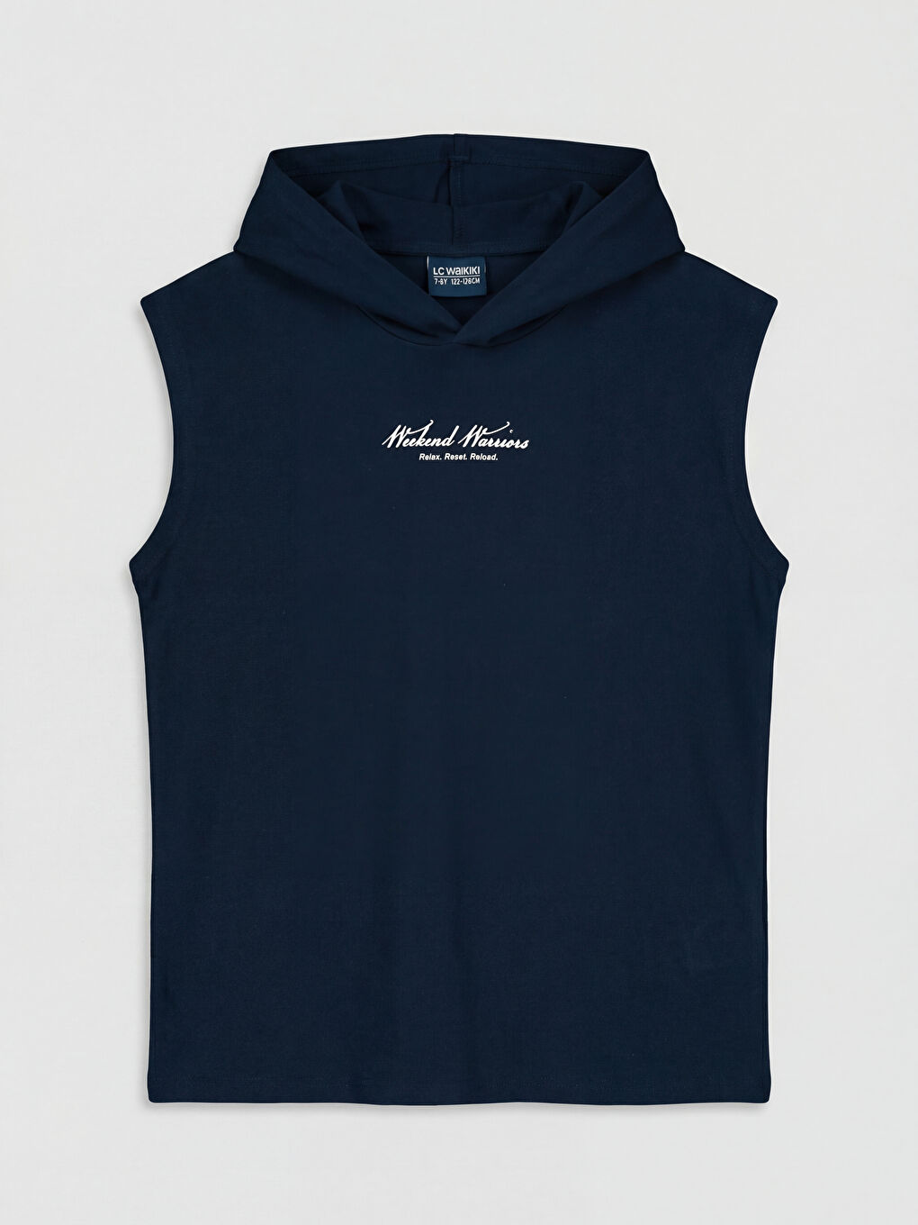 Lacivert Kapüşonlu Baskılı Erkek Çocuk Atlet