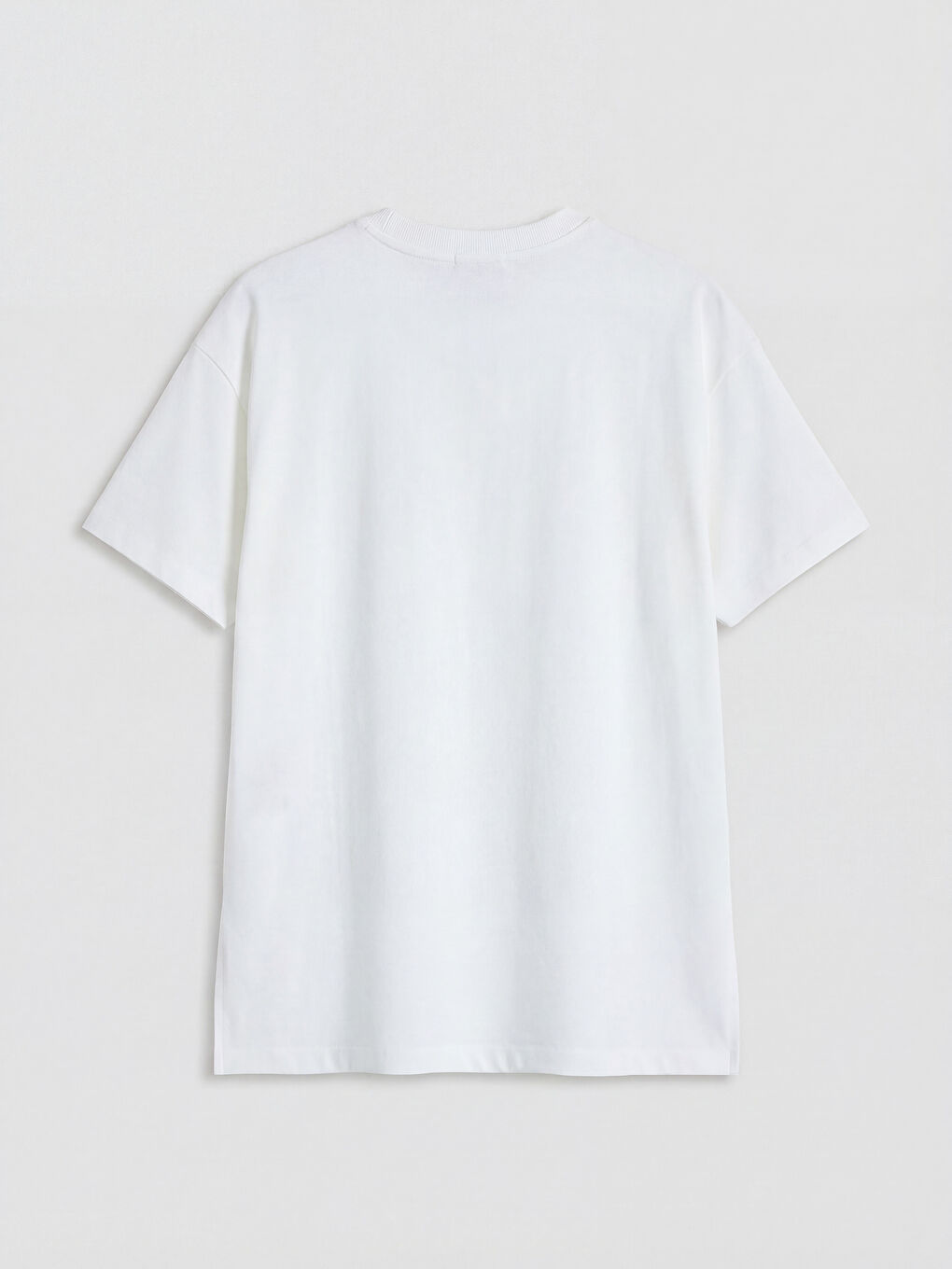 Ekru Bisiklet Yaka Kadın Tişört-1