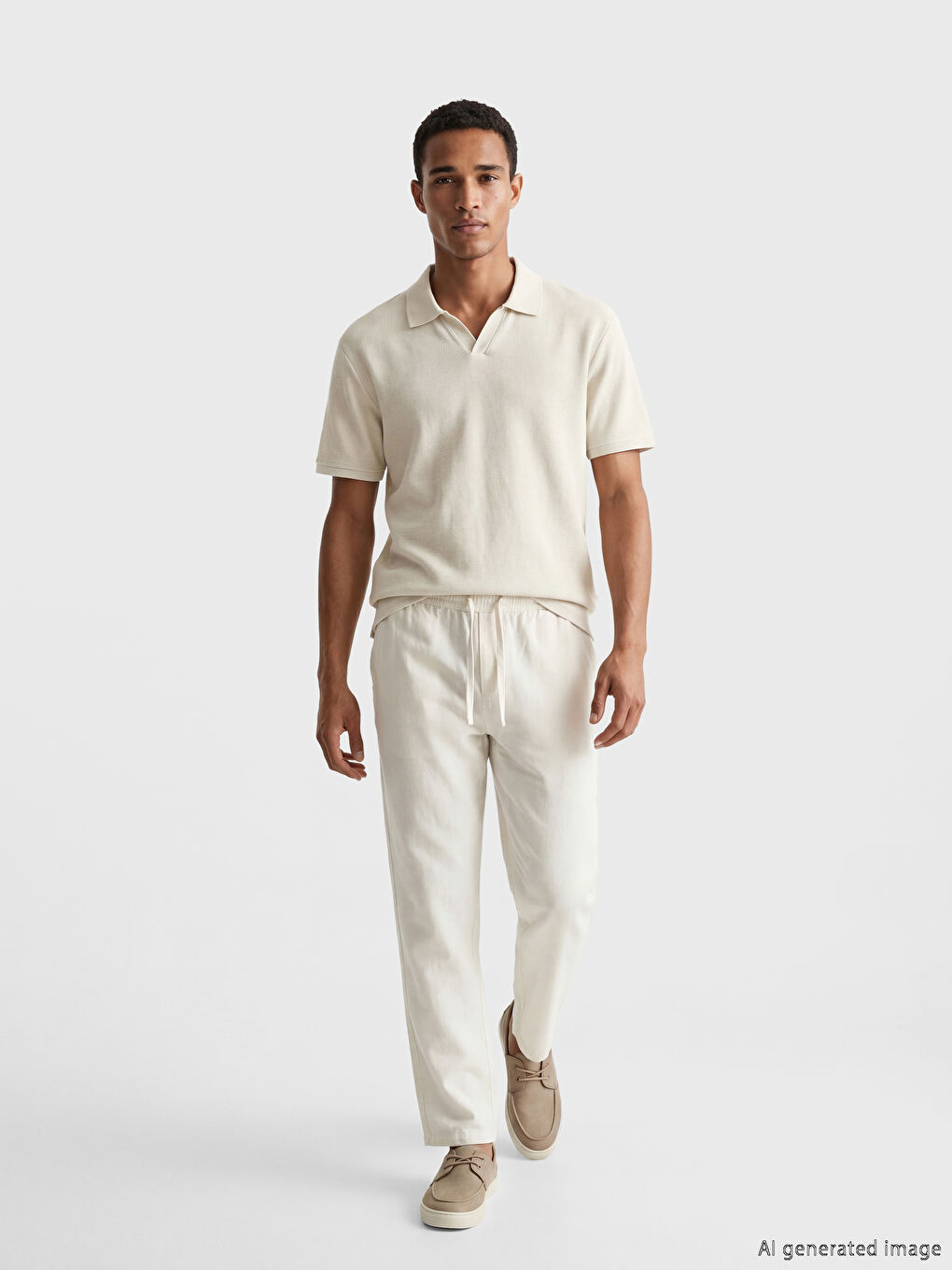Gri Polo Yaka Pike Erkek Tişört-1