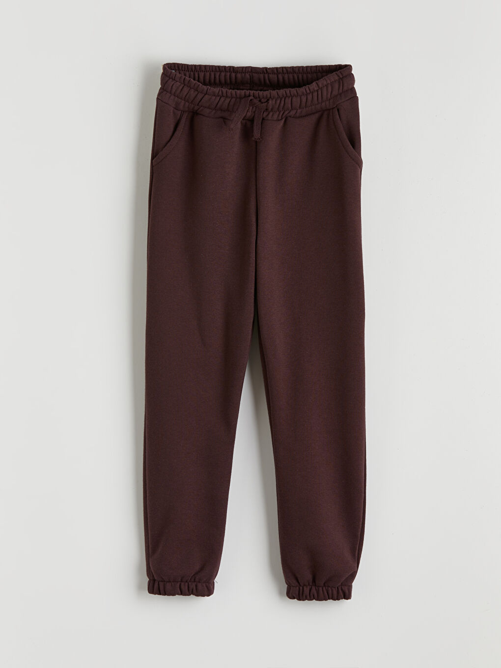 Bordo Beli Lastikli Erkek Çocuk Kalın Jogger Eşofman Altı