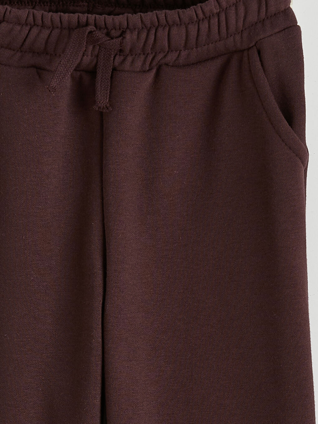 Bordo Beli Lastikli Erkek Çocuk Kalın Jogger Eşofman Altı-2