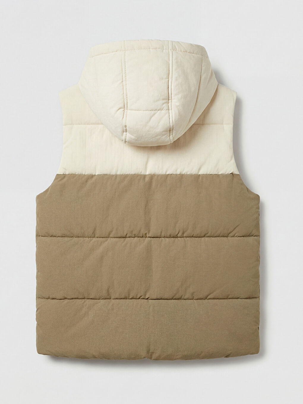 Bej Erkek Çocuk Kapüşonlu Yelek-1