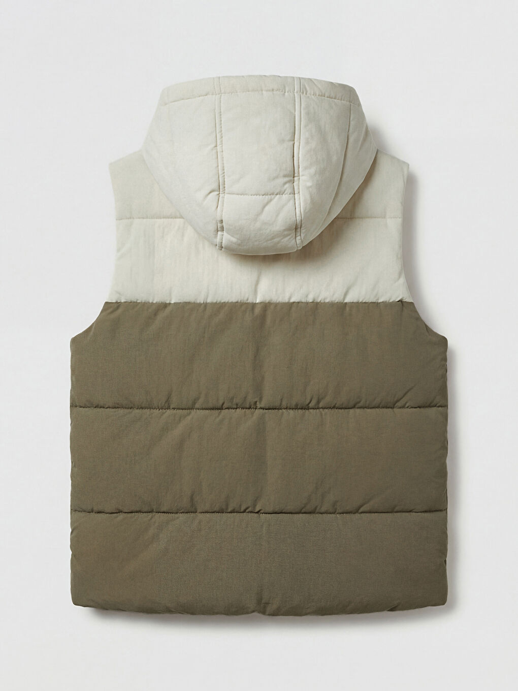 Bej Erkek Çocuk Kapüşonlu Şişme Yelek-1