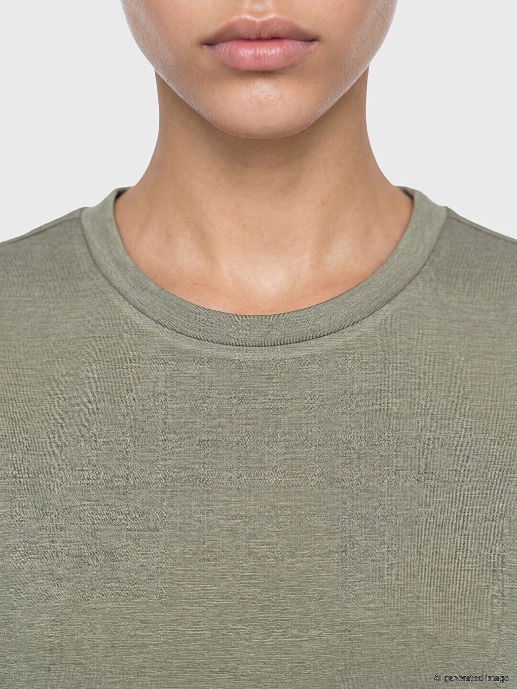 Woman Khaki Sports T-shirt-2