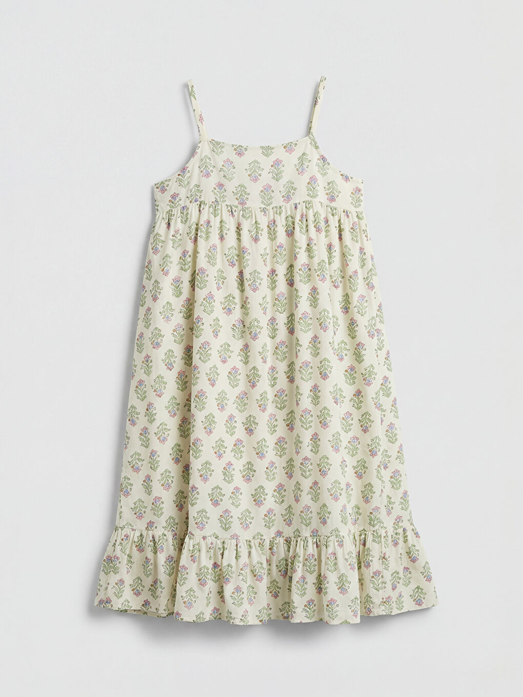 Square Neck Printed Girls' Dress