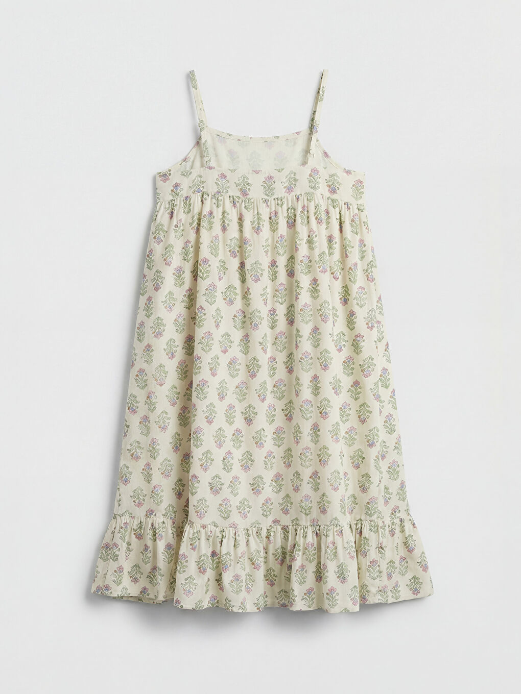 Square Neck Printed Girls' Dress-1