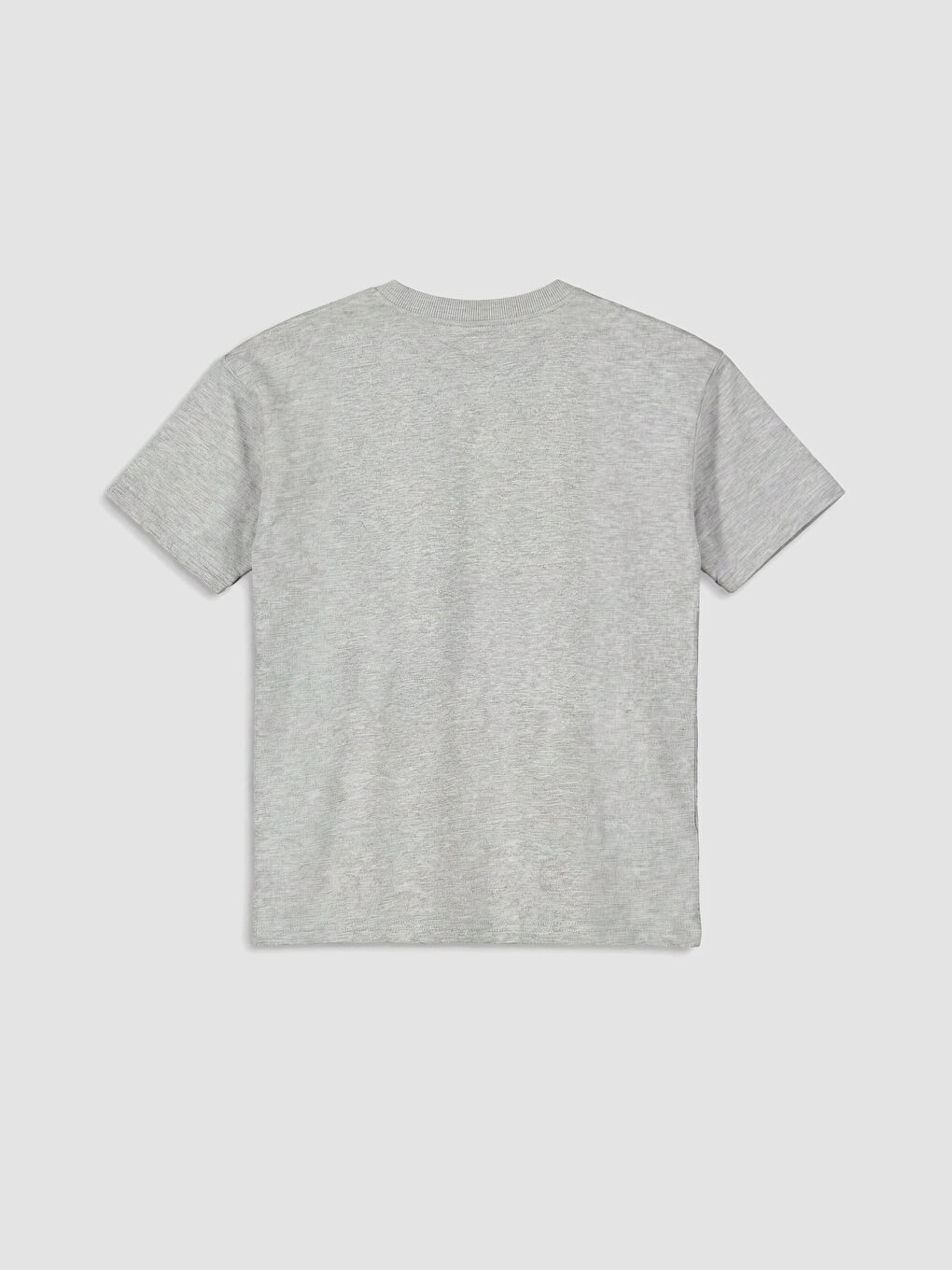 Gri Bisiklet Yaka Baskılı Erkek Çocuk Tişört-1