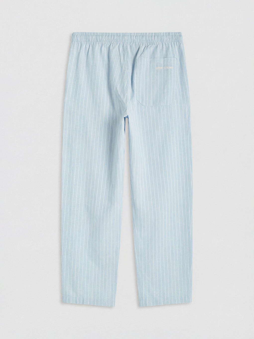 Mavi Rahat Kalıp Keten Görünümlü Erkek Pantolon-1