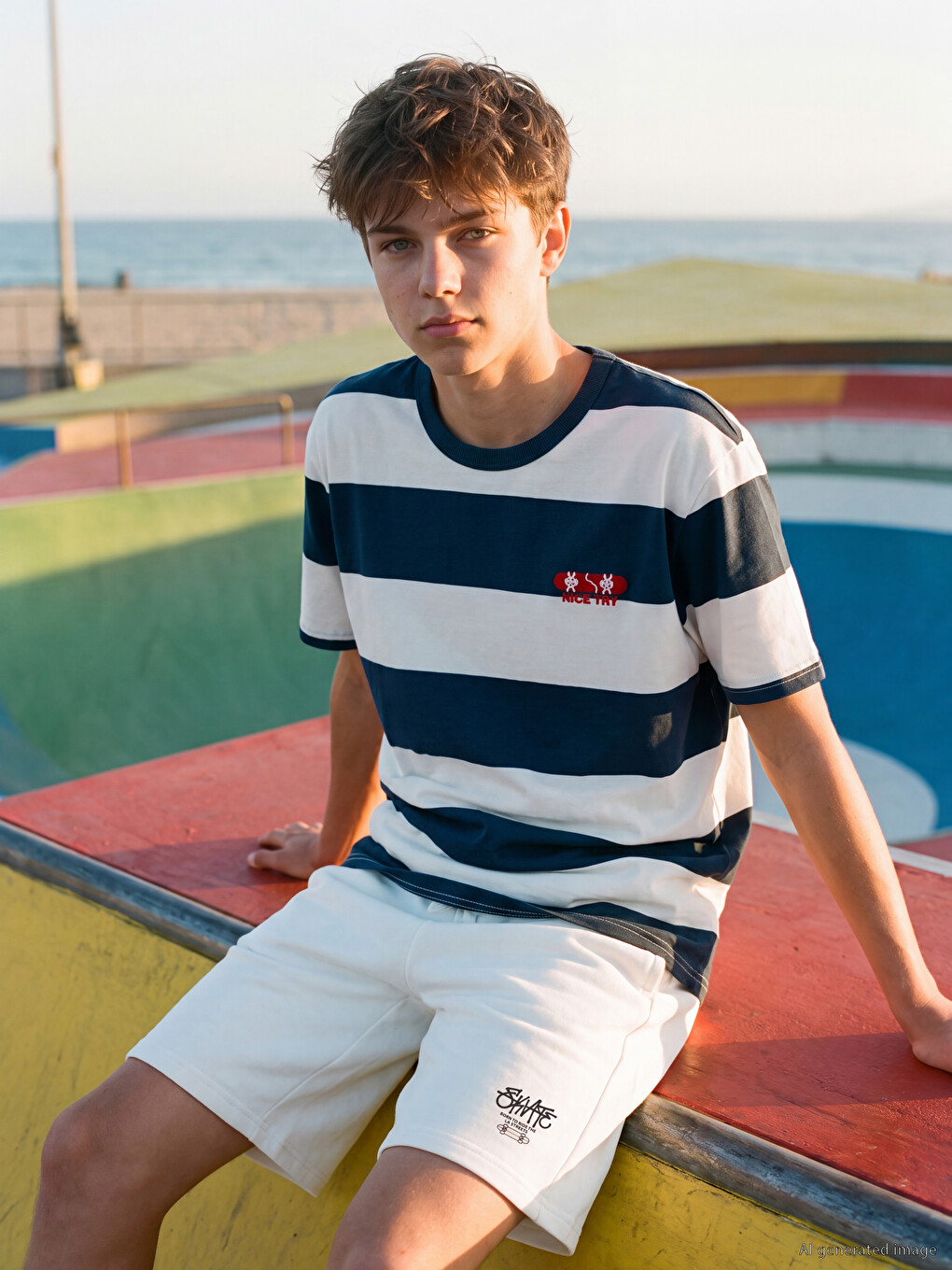 Crew Neck Striped Boys' T-shirt