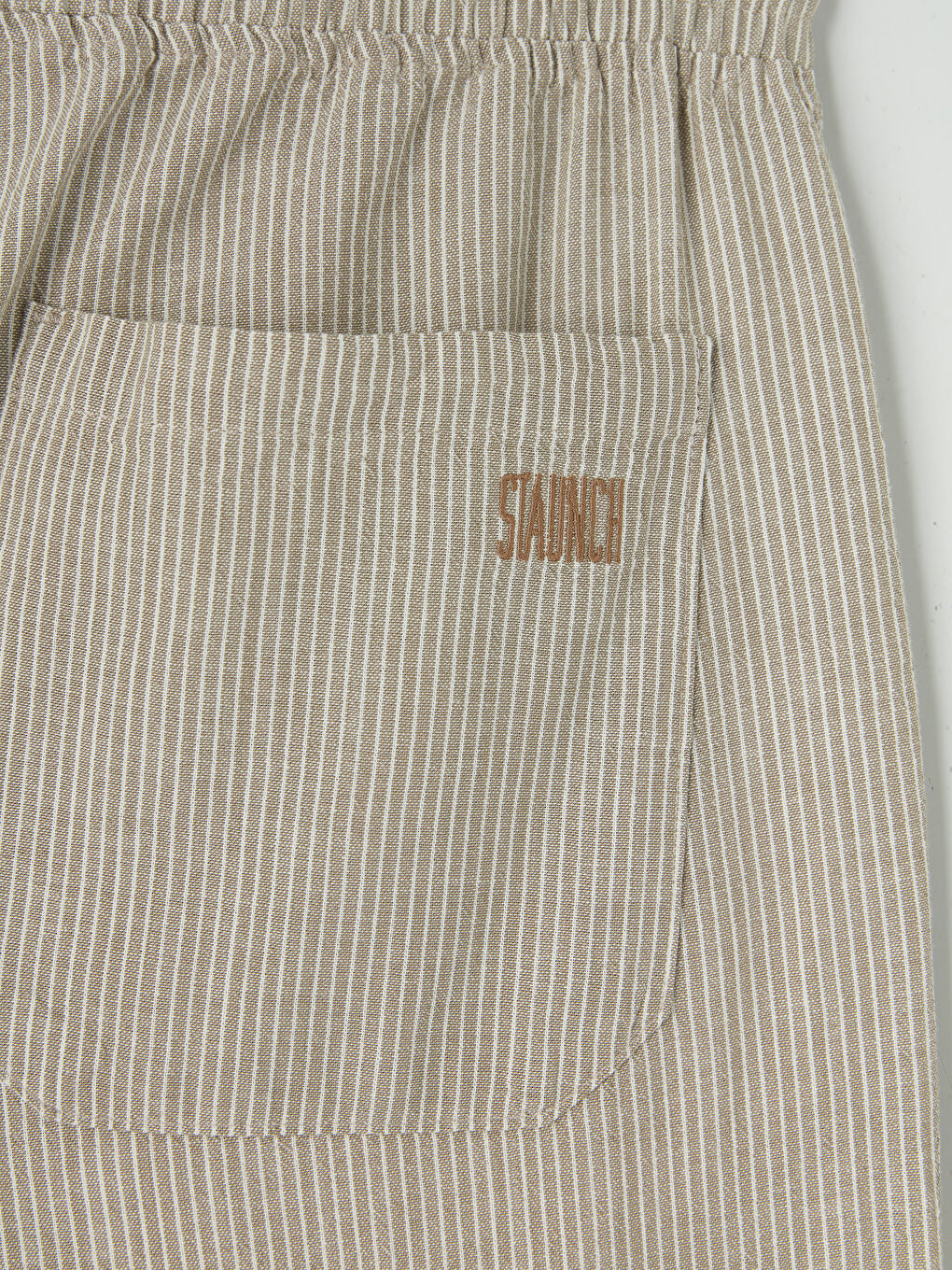 Bej Rahat Kalıp Keten Görünümlü Erkek Pantolon-2