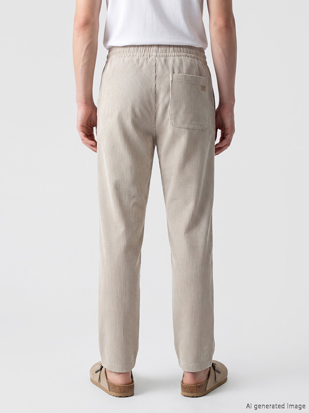 Relaxed Fit Linen-Look Men's Trousers-6