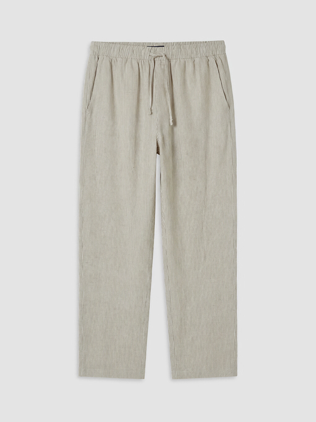 Relaxed Fit Linen-Look Men's Trousers-8