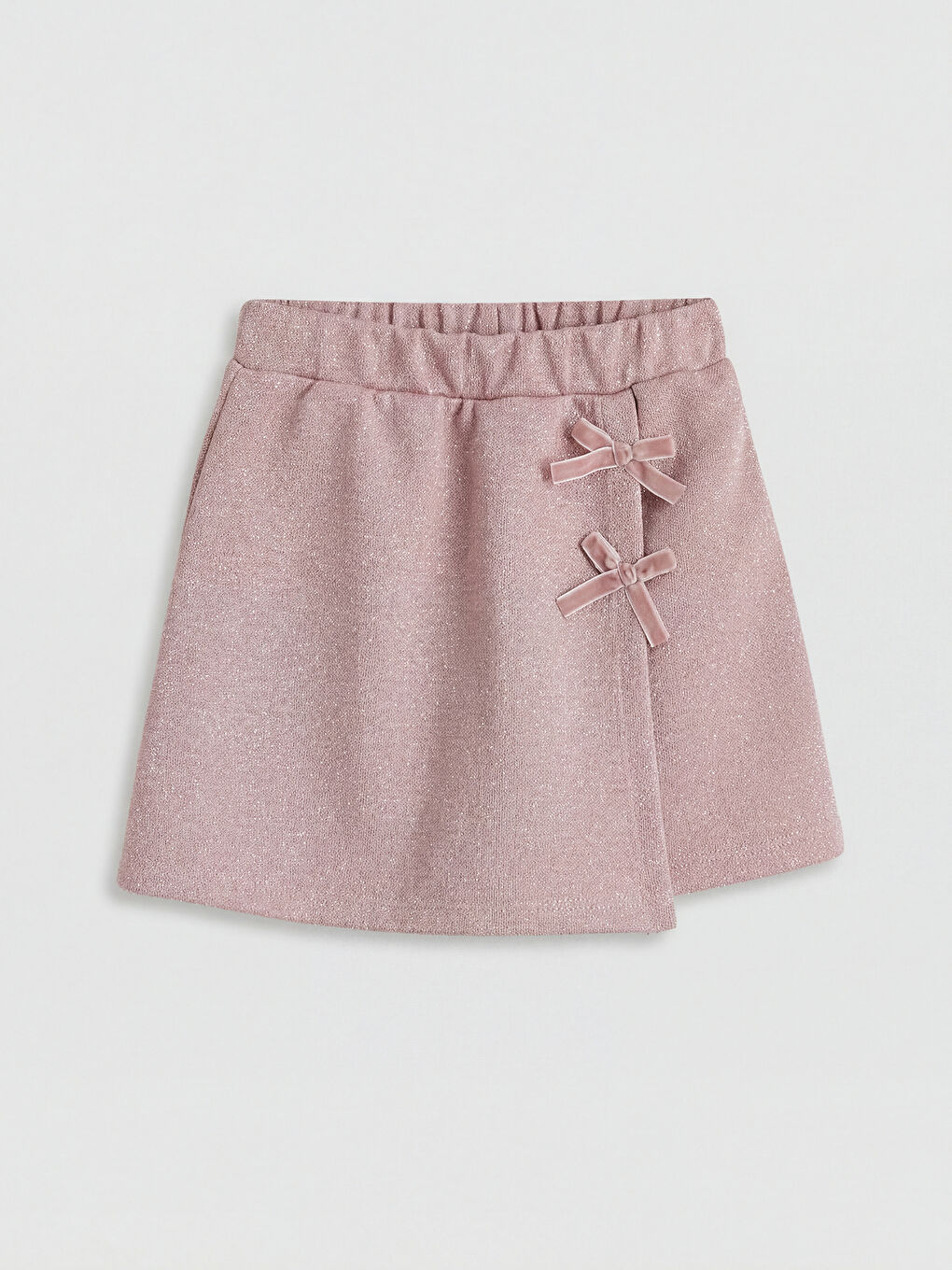 Pembe Anvelop Kesim Fiyonk Detaylı Kız Çocuk Şort