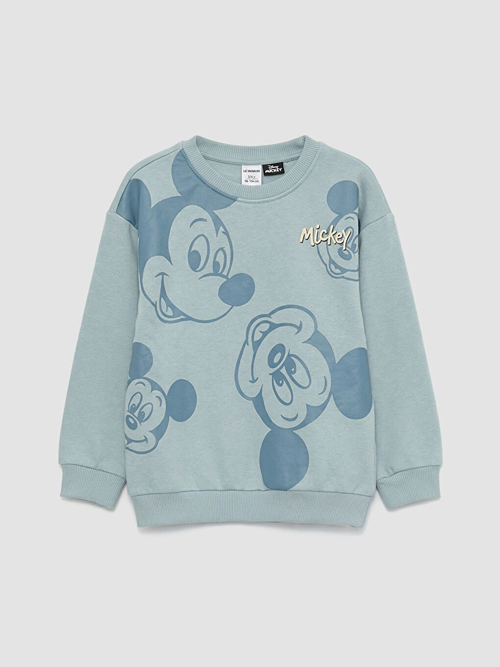 Yeşil Mickey Mouse Baskılı Erkek Çocuk Sweatshirt