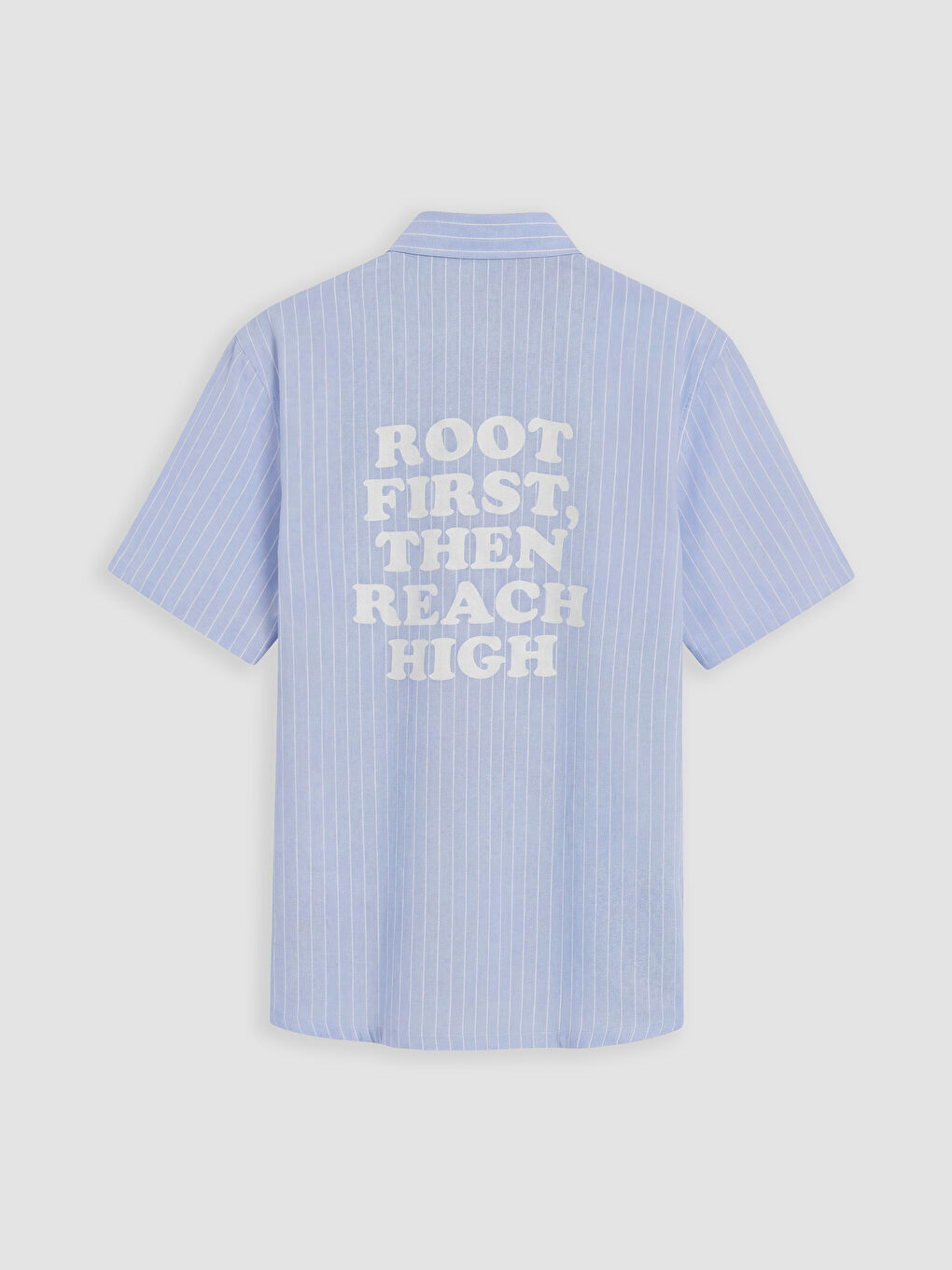 Mavi Loose Fit Baskılı Keten Görünümlü Erkek Gömlek-5