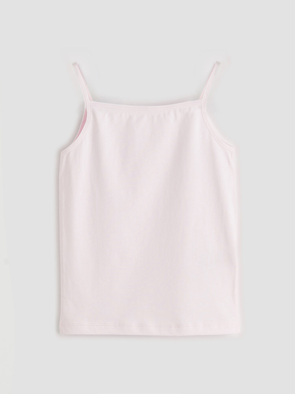 Beyaz Kare Yaka İp Askılı Kız Çocuk Atlet 5'li-2