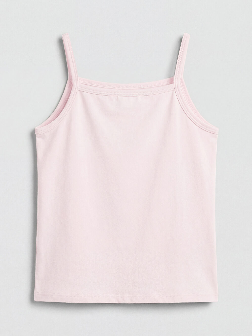 Pembe Kare Yaka İp Askılı Kız Çocuk Atlet 2'li-1