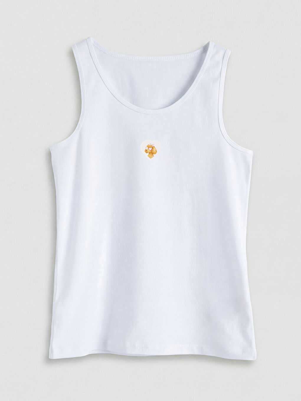 Beyaz Bisiklet Yaka Kız Çocuk Atlet 2'li-3