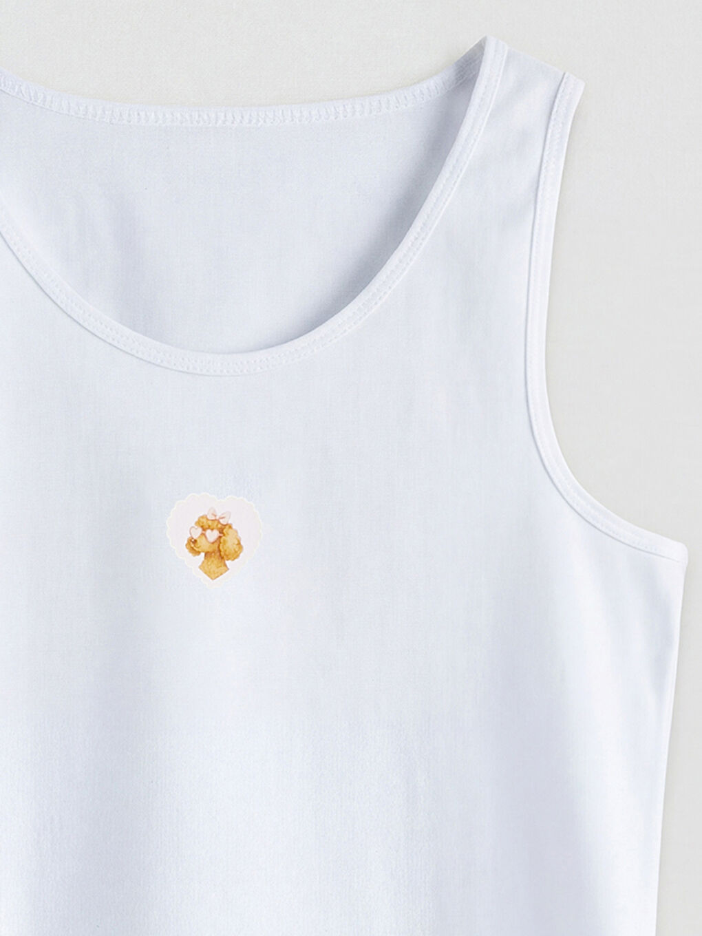 Beyaz Bisiklet Yaka Kız Çocuk Atlet 2'li-6