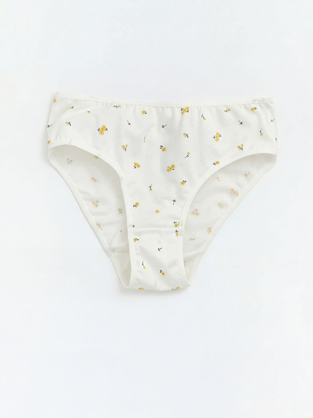 Ekru Çiçek Desenli Kız Çocuk Külot 3'lü-3