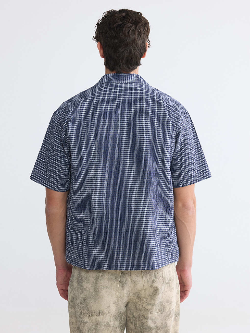 Relax Fit Embroidered Plaid Men's Shirt-7