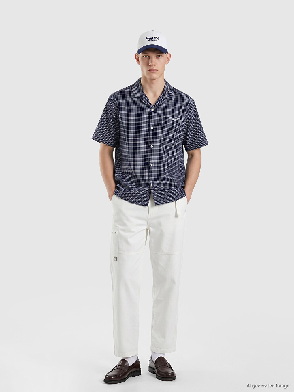 Relax Fit Embroidered Plaid Men's Shirt-2