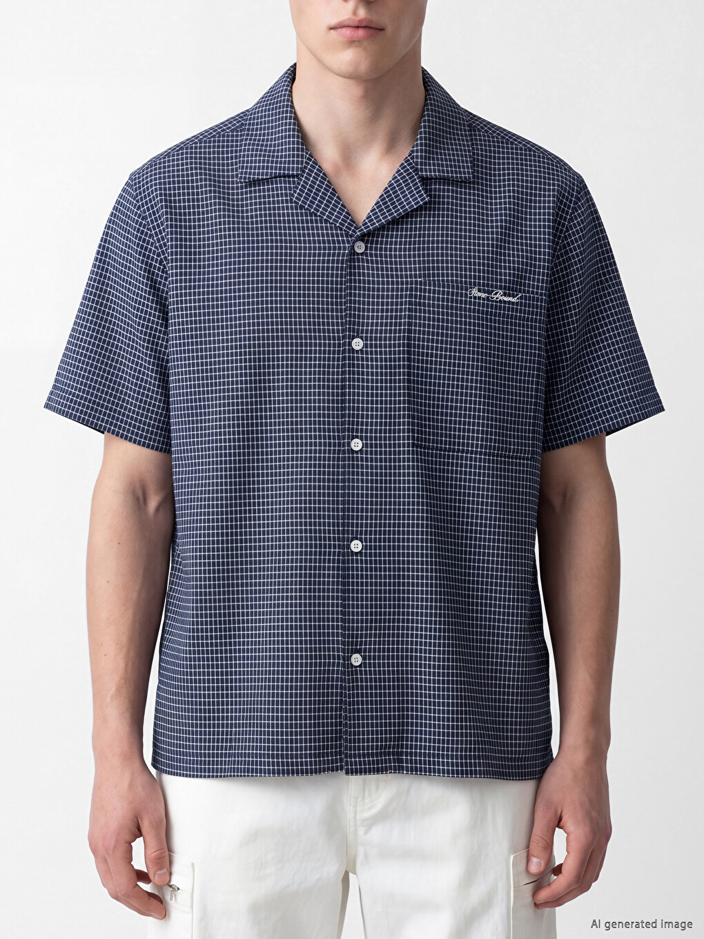 Relax Fit Embroidered Plaid Men's Shirt-4