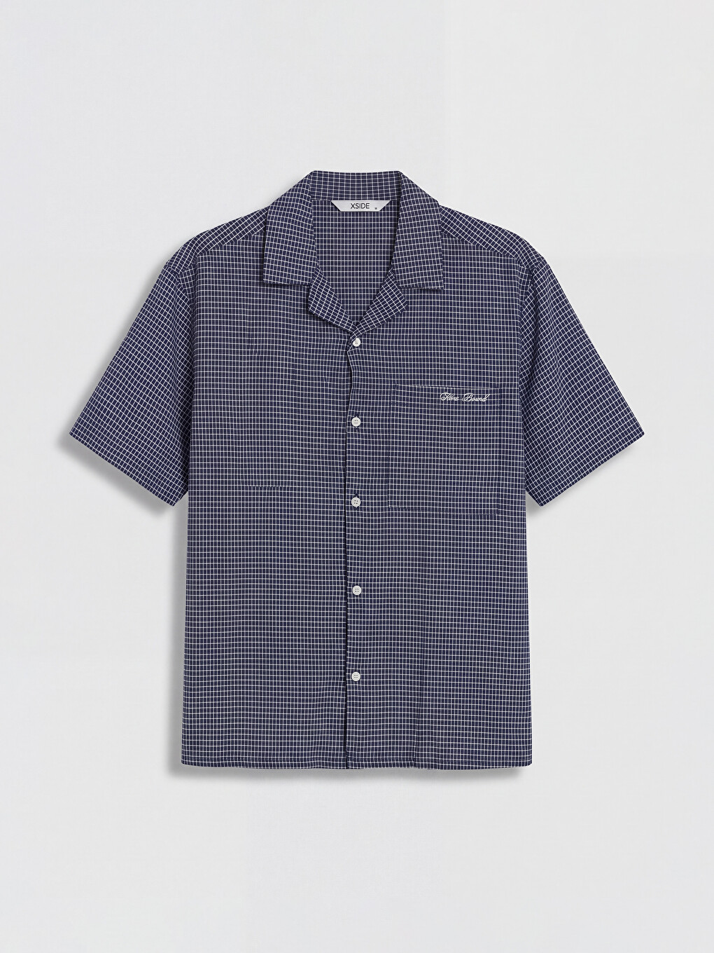 Relax Fit Embroidered Plaid Men's Shirt-8