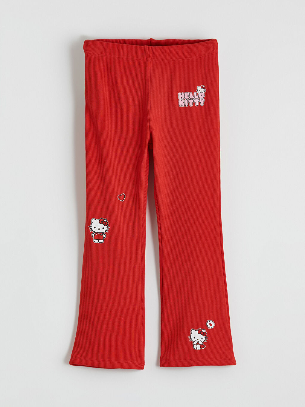 Kırmızı Hello Kitty Baskılı Kız Çocuk İspanyol Paça Tayt