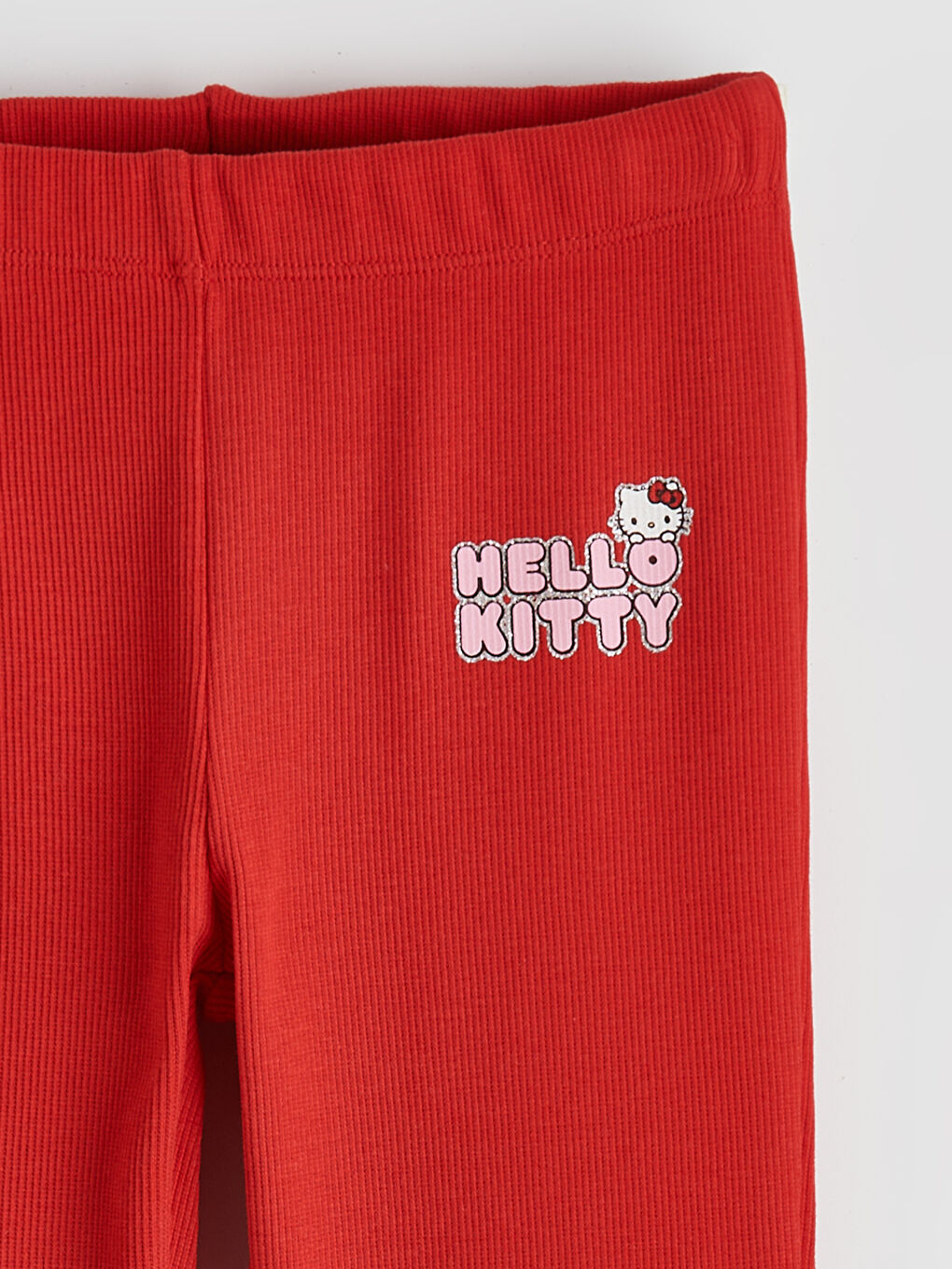 Kırmızı Hello Kitty Baskılı Kız Çocuk İspanyol Paça Tayt-1
