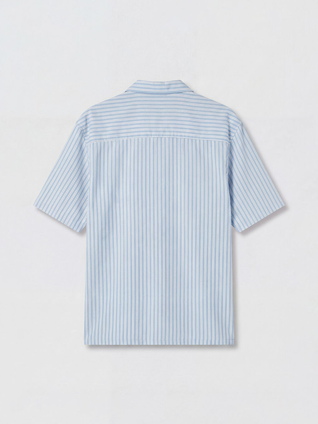 Mavi Loose Fit Çizgili Erkek Gömlek-1