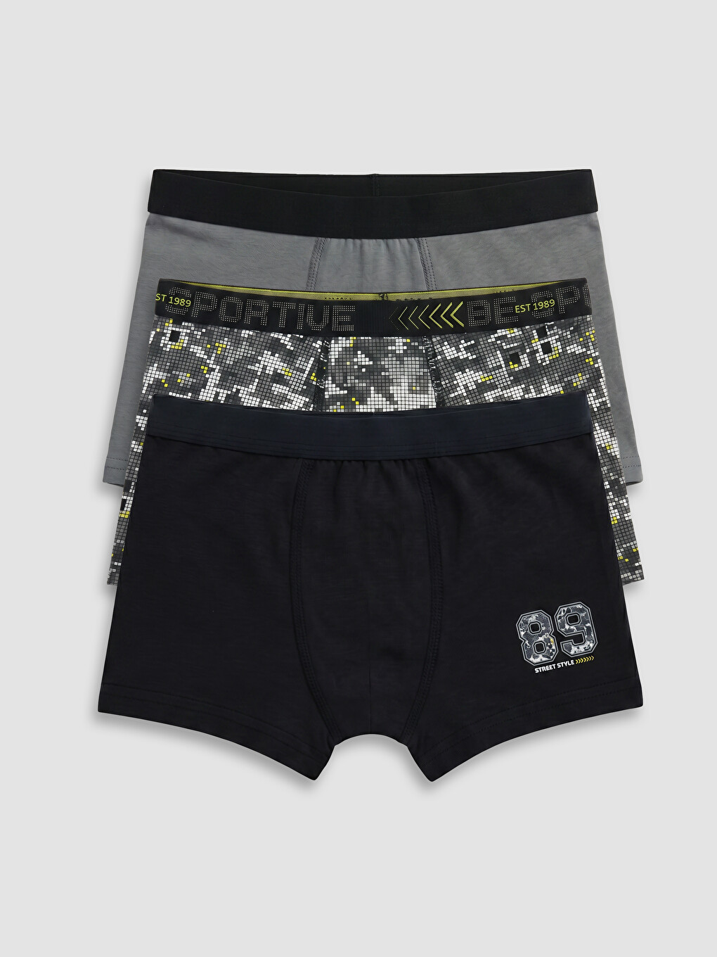 Gri Erkek Çocuk 3'lü Boxer-5