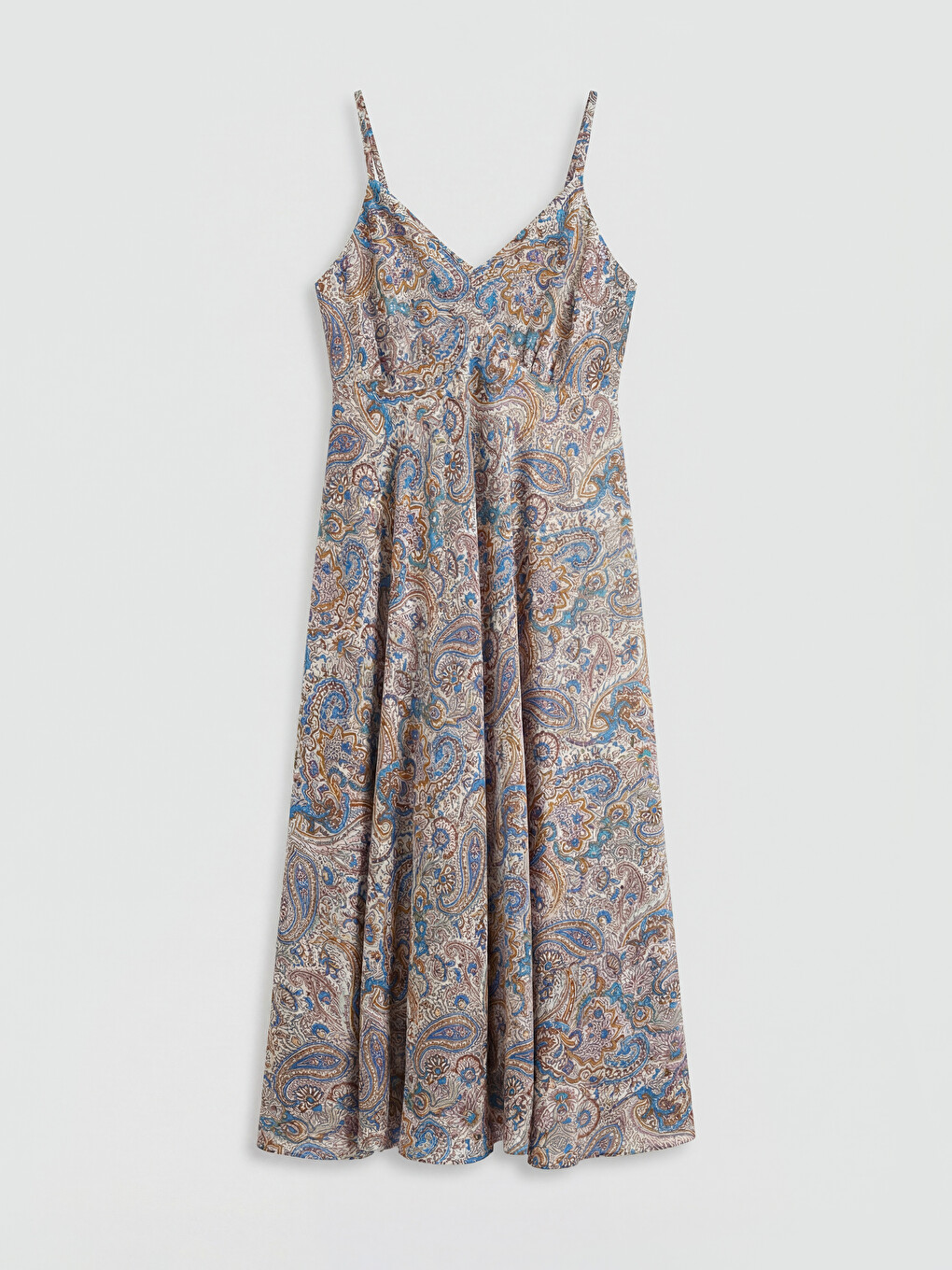 Riemchen Gemustertes A-Linie Satin Kleid-4